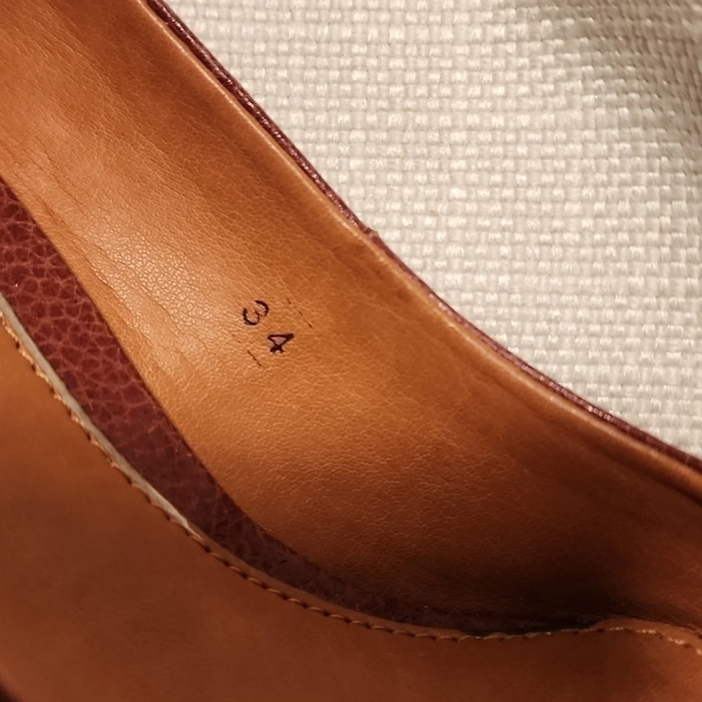 CORELLO wedge peep toe leather size 34 like new condition - Picture 7 of 7